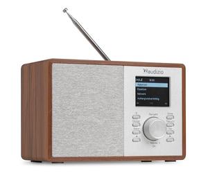Audizio Cosa Radio Internet Wi-FI Dab+ FM BT 5.2 Noyer, Radio Numérique Compacte 30 W avec Écran Couleur 2,4", Plus de 32 000 Stations, Réveil, Entrée AUX et Sortie Casque