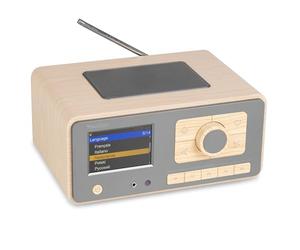 Audizio Dozza Radio Internet WiFi Dab+ FM BT 5.3 40W, Radio Numérique avec Télécommande, Écran Intuitif, Sortie Jack, Design Bambou Élégant Maison
