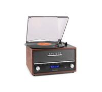 Audizio Platine vinyle Frisco Bluetooth Radio DAB+ et FM Haut-parleur intégré Marron