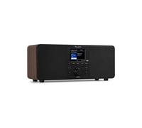 Audizio Genua Radio Dab+ Bluetooth 5.0 - Noyer, Écran Couleur 2,8", Deux Haut-Parleurs, Sortie Casque, Port USB, Télécommande Incluse, Idéale pour Écouter la Radio à la Maison