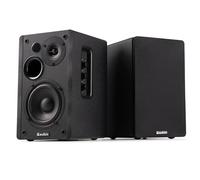 Audizio KS01 Enceintes Hi-FI Bibliothèque Actives 80W avec BT 5.0, Woofer 4" et Tweeter 1,25", Réglages Graves et Aigus, DSP avec Préréglages, Finition Noire Élégante