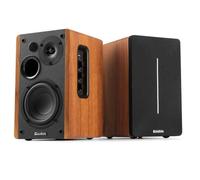 Audizio KS01B - Paire d’Enceintes HiFi Bibliothèque 120 W Finition Bois | BT sans Fil, Entrées RCA/Optique, Design Élégant, Son Clair et Puissant