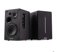 Audizio KS01B Enceintes Bibliothèque Actives 120W, Set avec Woofer 5,25"" et Tweeter 1"", BT, Finition Noire Élégante