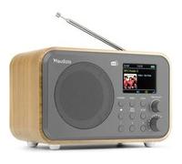 Audizio Milan Radio Dab+/FM Portable avec Bluetooth, Écran Couleur 2,4", Batterie Intégrée 2000 mAh, Sortie Casque et Ligne Jack 3,5 mm, Couleur Bambou, Idéale pour la Maison ou en Déplacement