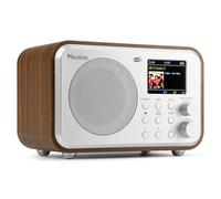 Audizio Milan Radio Dab+/FM Portable avec Bluetooth, Écran Couleur 2,4", Batterie Intégrée 2000 mAh, Sortie Casque et Ligne Jack 3,5 mm, Couleur Argent, Idéale pour la Maison ou en Déplacement