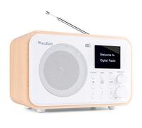 Audizio Milan Radio Dab+/FM Portable avec Bluetooth, Écran Couleur 2,4", Batterie Intégrée 2000 mAh, Sortie Casque et Ligne Jack 3,5 mm, Couleur Blanc, Idéale pour la Maison ou en Déplacement