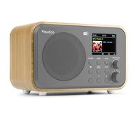 Audizio Milan Radio Dab+/FM Portable avec Bluetooth, Écran Couleur 2,4", Batterie Intégrée 2000 mAh, Sortie Casque et Ligne Jack 3,5 mm, Couleur Bambou, Idéale pour la Maison ou en Déplacement