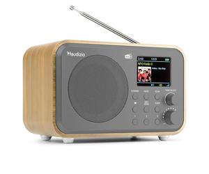 Audizio Milan Radio Dab+ FM Portable Bluetooth Batterie Intégrée Bambou | Écoute Radio Nomade en DAB+ et FM, Connexion Bluetooth, Autonomie Batterie Intégrée, Usage Maison et Déplacement Facile