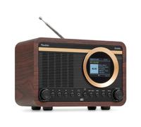 Audizio Ovaro Radio Dab+ Rétro Bluetooth FM Bois Cerisier | Écran couleur, Fonctions Alarme et Minuterie de Sommeil, Stations Mémorisables, Idéale chambre ou cuisine