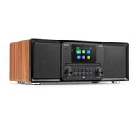 Audizio Palmi Radio Dab+/FM, Bluetooth, CD, USB, Noyer | 60 Stations Mémorisables, Écran LCD 2,4 Pouces, Fonction Réveil et Minuterie de Sommeil, Idéal pour Usage Quotidien