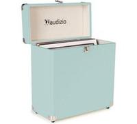 Audizio RC32 Étui de Rangement pour Vinyle 33 Tours - Bleu, Mallette pour 30 à 35 Vinyles, Coins Renforcés
