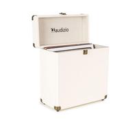 Audizio RC32 Étui de Rangement pour Vinyle 33 Tours - Crème, Mallette pour 30 à 35 Vinyles, Coins Renforcés