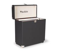 Audizio RC32 Étui de Rangement pour Vinyle 33 Tours - Noir, Mallette pour 30 à 35 Vinyles, Coins Renforcés