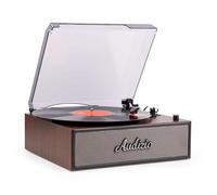 Audizio Reno - Platine vinyle rétro avec enceintes intégrées - Tourne disque LP vintage - Bois