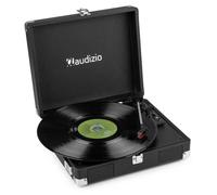 Audizio RP111BK Platine Vinyle Valise Rétro Noire avec Haut-Parleurs Intégrés, 3 Vitesses 33, 45, 78 Tours, Sortie RCA et Casque, Portable, Idéale pour Écouter Ses Vinyles Partout