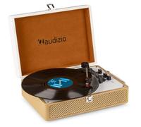 Audizio RP119 Platine Vinyle Bluetooth Rétro avec Haut-Parleurs - Cuir Blanc Crème, Bluetooth in & Out, 33/45 et 78 Tours, Platine Rétro Idéale pour Décorer et Écouter Vos Vinyles