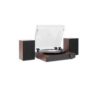 Audizio Platine vinyle RP325W – Rétro Noyer noir, enceintes 60W, BT bidirectionnel, 33/45/78