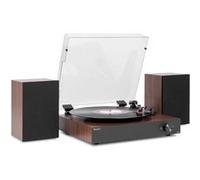Audizio Platine vinyle RP325W – Rétro Noyer noir, enceintes 60W, BT bidirectionnel, 33/45/78