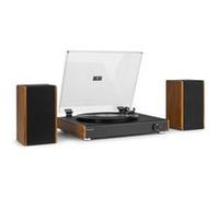 Audizio RP335 Platine Vinyle Bluetooth avec Enceintes 2x40W, Design Élégant, Lecture USB, 3 Vitesses, Fonction Enregistreur Marron G