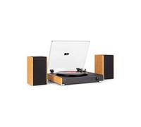 Audizio RP335 - Platine Vinyle Bluetooth Minimaliste et Elégante avec Paire d'Enceintes Stéréo 2x 40W - Bambou