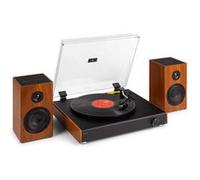Audizio RP337W Platine Vinyle Noyer BT avec Enceintes 2x40W, Design Élégant, Lecture USB, 3 Vitesses, Fonction Enregistreur, Idéal pour Les Audiophiles et Collectionneurs de Vinyles