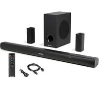 Audizio SB100 Home Cinema 5.1 Barre De Son 90 cm avec Caisson de Basse Filaire et Enceintes Surround Bluetooth 5.0 HDMI Arc 160W, Son Immersif comme au Cinéma mais à la Maison, Films, Musique et Jeux