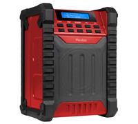 Audizio Temi Radio de Chantier Dab+ avec Batterie, IP54, BT 5.0, Rouge