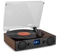 Audizio Tulsa Platine Vinyle Bluetooth, Lecteur Vinyles avec Radio FM/DAB Plus Marron G