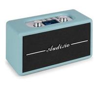 Audizio Tune60 Enceinte Rétro sans Fil 30W Bluetooth, Bleue, Radio FM et Dab+, Batterie Optionnelle, Entrée AUX et USB, Fonction Alarme et Minuterie, Design Vintage Élégant