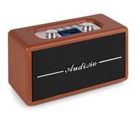 Audizio Tune60 Enceinte Rétro Sans Fil 30W avec Bluetooth Marron Radio FM et DAB+ Batterie Optionnelle Entrée AUX et USB