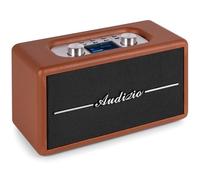 Audizio Tune60 Enceinte Rétro sans Fil 30W Bluetooth, Marron, Radio FM et Dab+, Batterie Optionnelle, Entrée AUX et USB, Fonction Alarme et Minuterie, Design Vintage Élégant