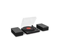 Audizio Tupelo Platine Vinyle Bluetooth avec 2 Enceintes Stéréo, Tourne Disque 3 Vitesses 33 45 78 Tours, Amplificateur Intégré, Auto Stop, Sortie RCA, Design Noir pour Salon ou Bureau