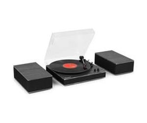 Audizio Tupelo - Platine Vinyle Bluetooth avec 2 Enceintes Stéréo - Finition Noire