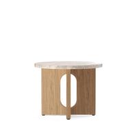 Audo Copenhagen Table d’appoint Androgyne Ø50 cm base en chêne Plateau de table Kunis Breccia