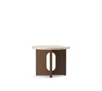 Audo Copenhagen Table d’appoint Androgyne Ø50 cm chêne teinté foncé Plateau de table Kunis Breccia
