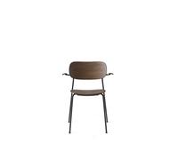 Audo Chaise Co avec accoudoirs - chêne foncé - sans coussin d'assise