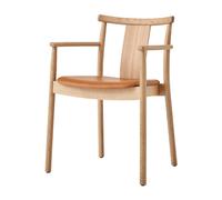 Audo Copenhagen Chaise à accoudoirs avec coussin Merkur Oak- Dakar 0250 cognac