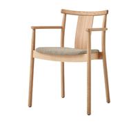 Audo Copenhagen Chaise à accoudoirs avec coussin Merkur Oak-Hallingdal 0200 beige