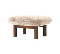 Audo Copenhagen Repose-pieds Brasilia Dark oak-Nature sheepskin curly