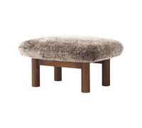 Audo Copenhagen Repose-pieds Brasilia Dark oak-Sahara sheepskin curly