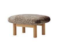 Audo Copenhagen Repose-pieds Brasilia Natural oak-Sahara sheepskin curly