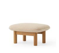 Audo Copenhagen Repose-pieds Brasilia tissu bouclé 02 beige. structure en chêne