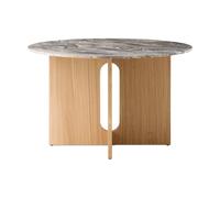Table de Salle à Manger Androgyne Ø120 Chêne naturel/Gris Galaxy