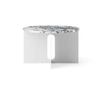 Audo Copenhagen Table d'appoint Androgyne Calacatta Viola marbre-acier brossé. Ø65 cm