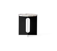 Audo Copenhagen Table d'appoint Androgyne Calacatta Viola marbre-acier noir. Ø42 cm