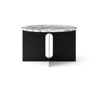 Audo Copenhagen Table d'appoint Androgyne Calacatta Viola marbre-acier noir. Ø65 cm