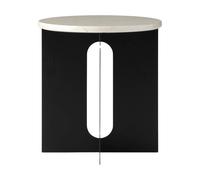 Audo Copenhagen Table d'appoint Androgyne Crystal Rose marbre-acier noir. Ø42 cm