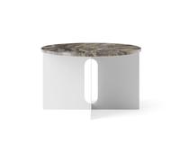 Audo Copenhagen Table d'appoint Androgyne Grey Galaxy marbre-acier brossé. Ø65 cm