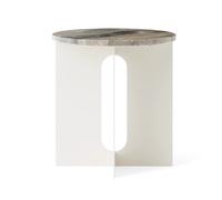 Audo Copenhagen Table d'appoint Androgyne Grey Galaxy marbre-ivoire acier. Ø42 cm