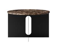 Audo Copenhagen Table d'appoint Androgyne Marbre Emperador-acier noir. Ø65 cm
